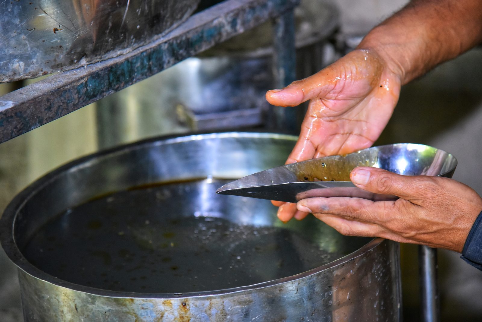 Traditional agarwood oil distillation
